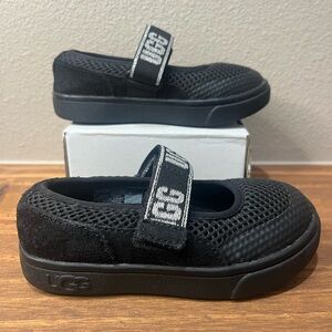 Ugg Baby Toddler Rennon Skimmer Mesh Suede Mary Jane Shoe Size 7 Black